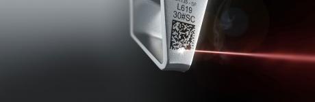 Datamatrix marked with fiber laser engraver 