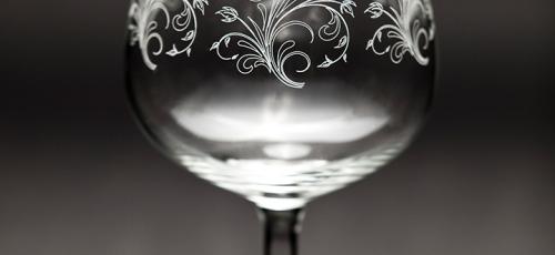 Copas y Vasos de Cristal con logo grabado vitrificable