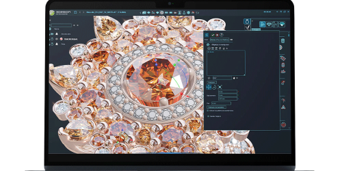 mockup of 3D jewelry design interface