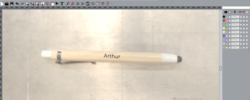 Engraving on a pen with G-Eye on Gravostyle